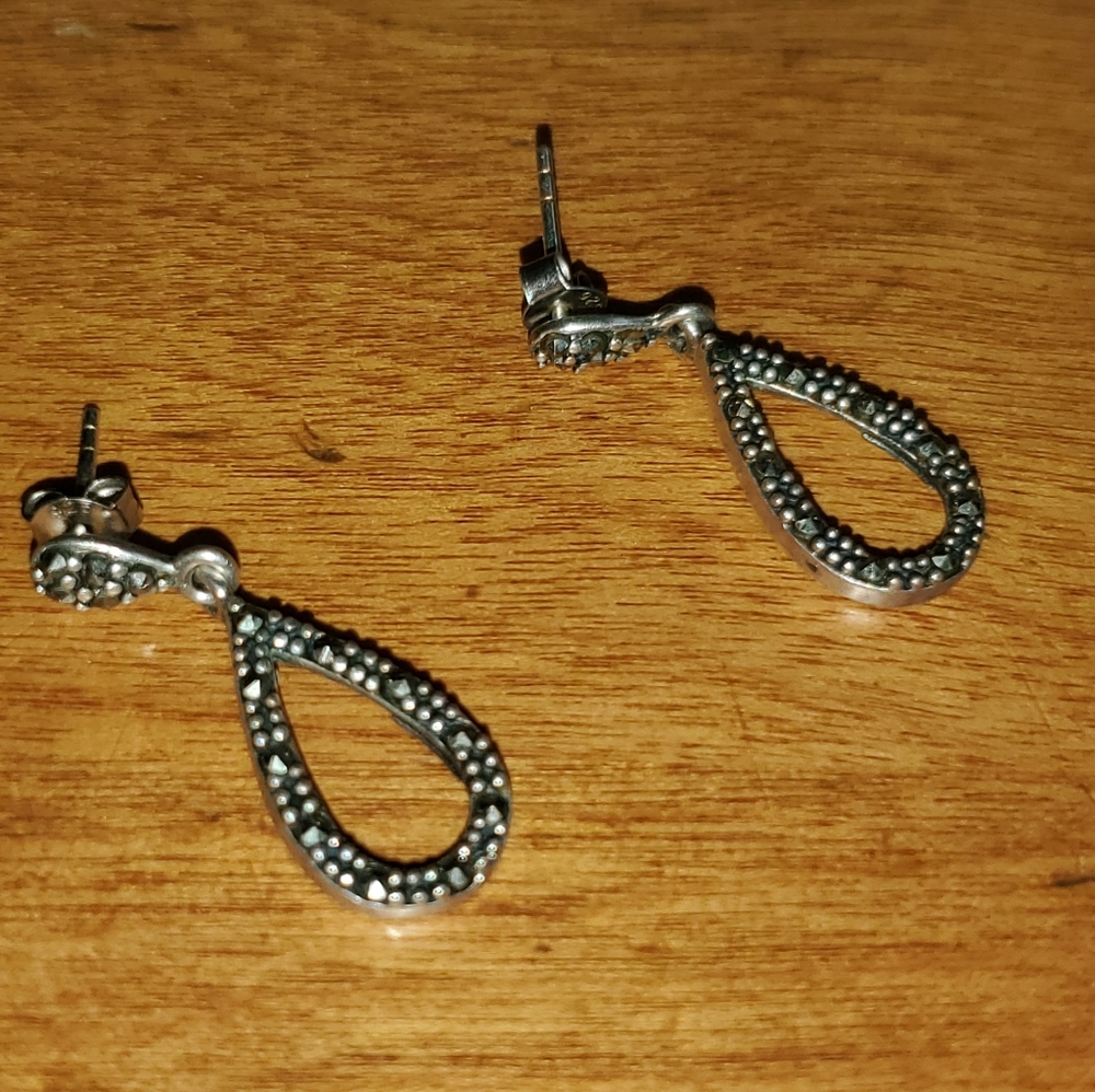 Sterling silver & marcasite earrings